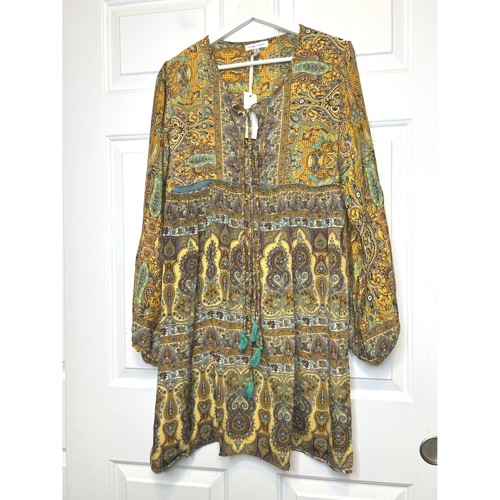 Karma Highway NWT Indian Karma Paisley Dress OS Boho Tassel